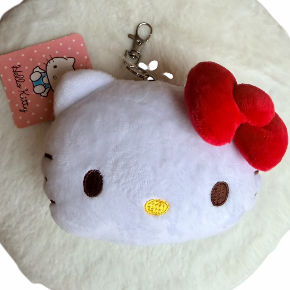 HELLO KITTY SANRIO Plush Pouch Keychain Bag Charm BRAND NEW So Cute 5.5”
